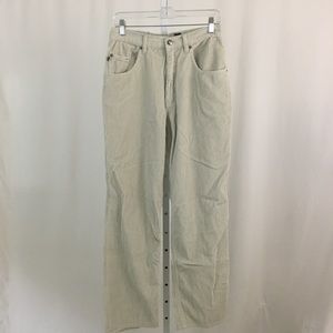 Beige Corduroy Straight Leg Pants